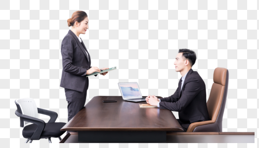 职员向老板汇报工作图片素材