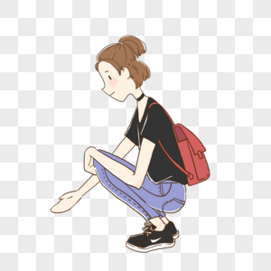 女蹲图片