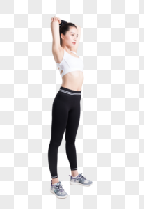 健身运动女性背部手臂拉伸动图片