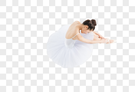 低头坐姿的芭蕾舞女生高清图片