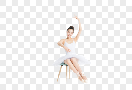 坐着跳舞的芭蕾女孩图片