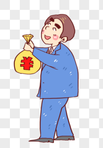 奸商拿钱带奸诈钱卡通图片素材