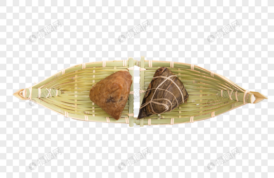 端午节竹垫篮子里的粽子图片