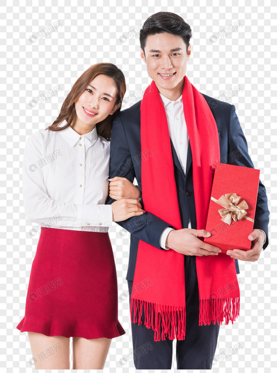 年轻夫妻新年购物送礼图片