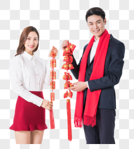 年轻夫妇过新年图片