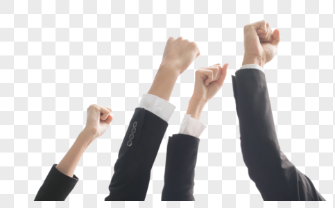 商务团队举手欢呼胜利高清图片