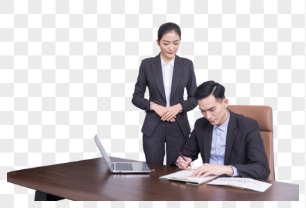 职员向老板汇报工作图片素材