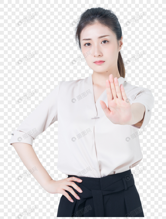 商务女性拒绝手势图片
