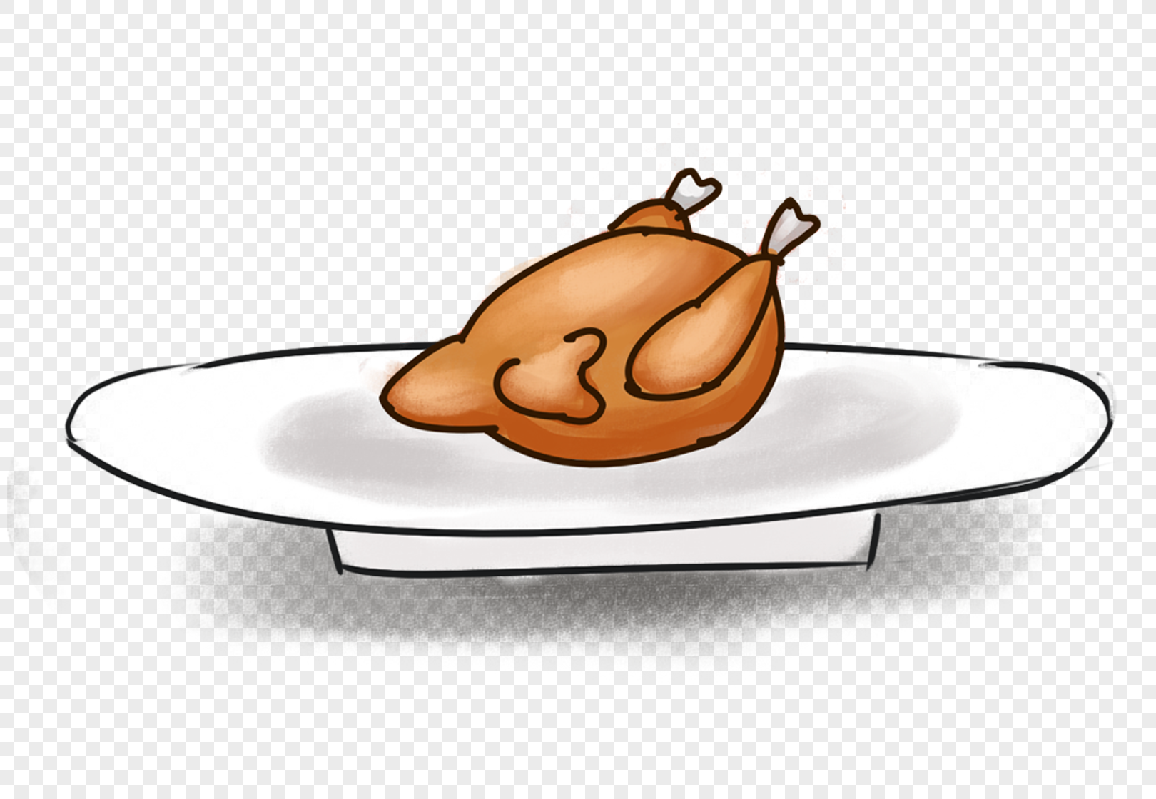 手绘/卡通元素 烧鸡.psd