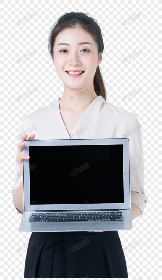 商务女性电脑展示图片