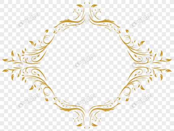 金色欧式花纹装饰边框