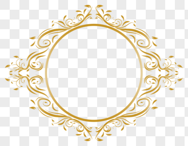 式花纹圆形边框素材