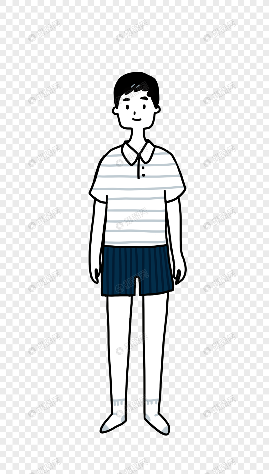 贴纸简笔男孩元素素材下载-正版素材400451795-摄图网