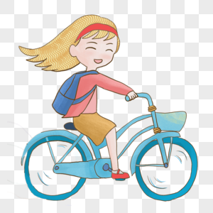 骑单车的小女孩图片