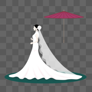 新娘撑伞元素图片