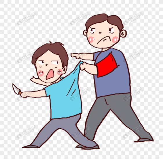 被抓住的小男孩