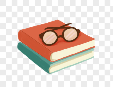书籍上放着眼镜高清图片