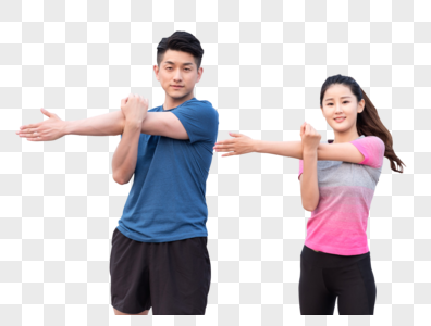 年轻男女户外运动健身运动图片