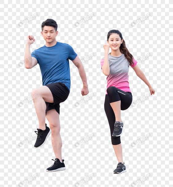 年轻男女户外运动健身运动