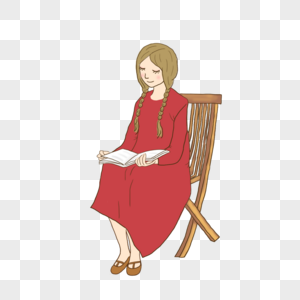 女孩坐椅子图片