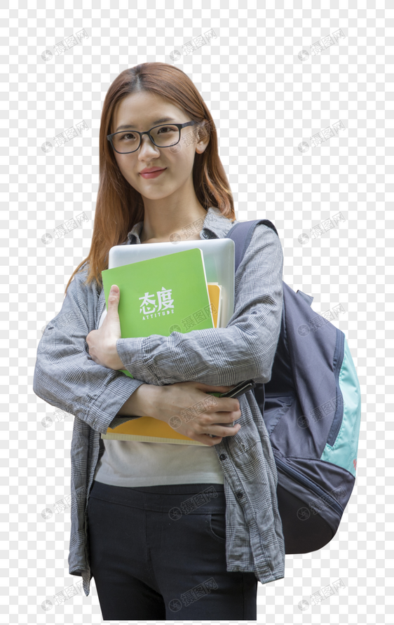 青春洋溢的女大学生图片