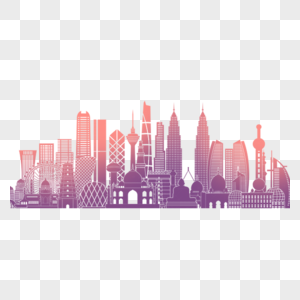 城市高楼建筑剪影图片