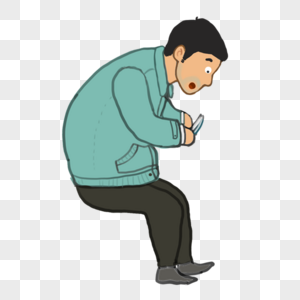 水波俯视人物素材