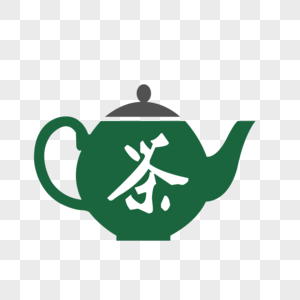 茶壶彩色茶壶与茶杯矢量素材高清图片