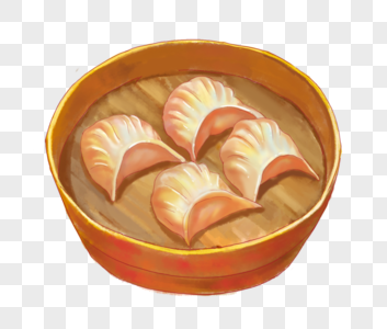 蒸饺手绘中国食物高清图片