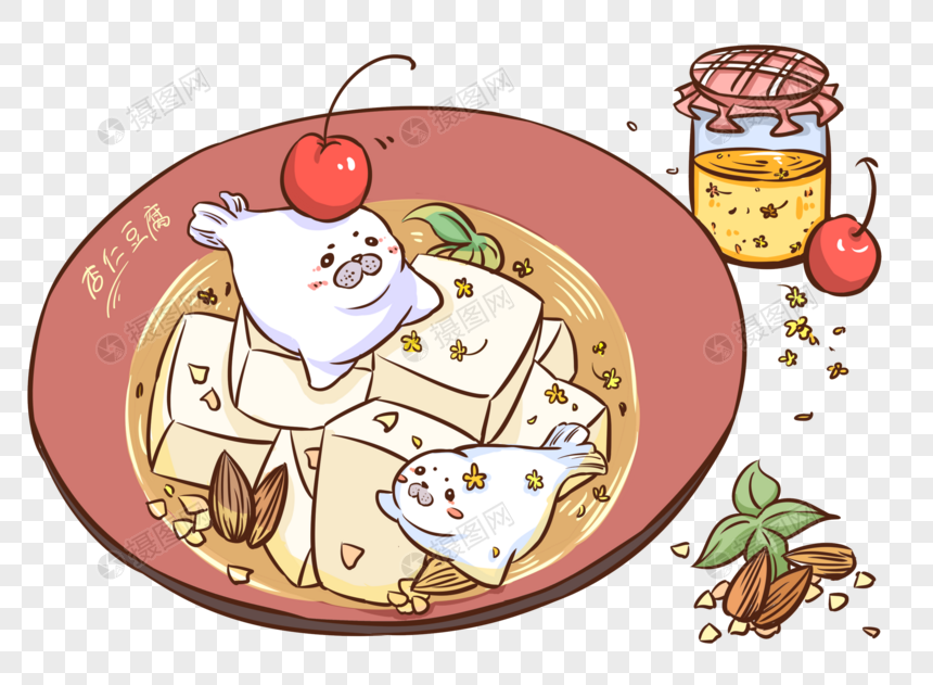 海豹杏仁豆腐元素素材下载 正版素材 摄图网