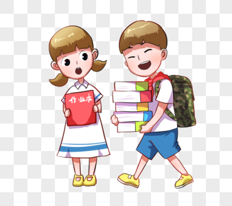 卡通人物做作业图片_卡通人物做作业素材_卡通人物做作业高清图片_摄图网图片下载