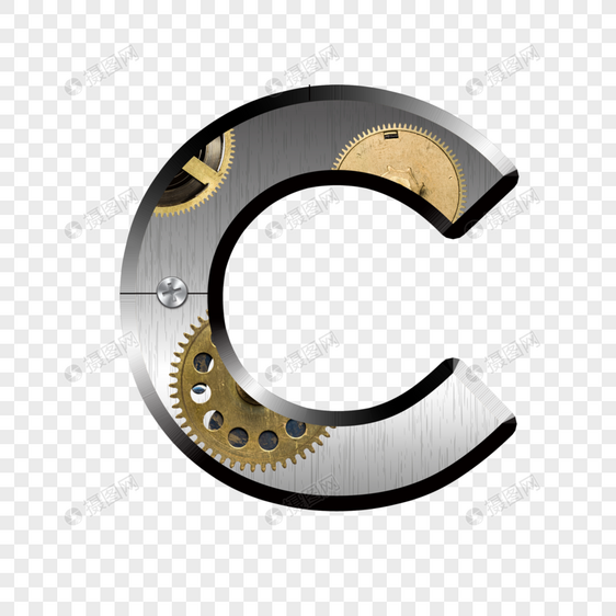 金属字母C图片