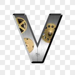 金属字母V图片