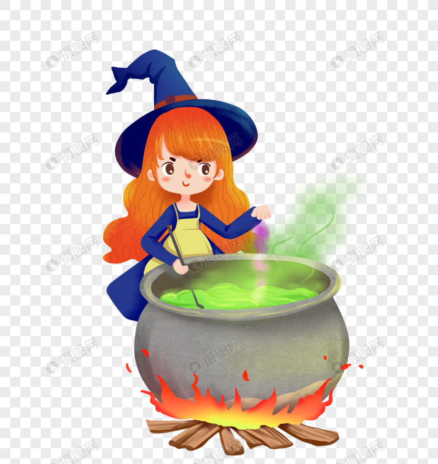 万圣节魔女制药元素素材下载 正版素材 摄图网