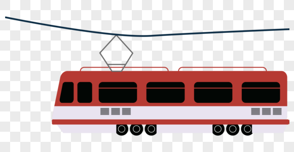 电车列车矢量高清图片