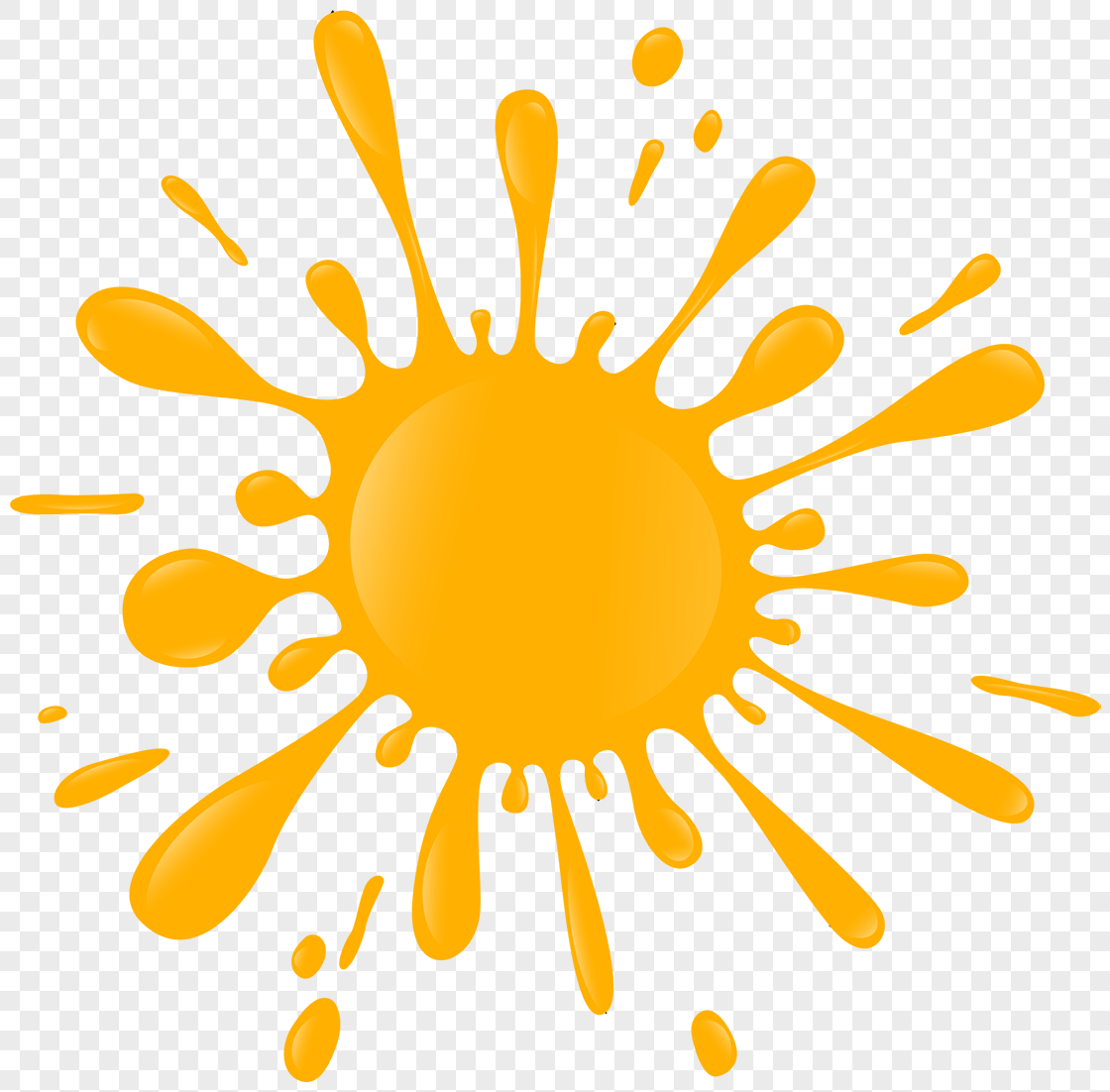 黄色卡通飞溅颜料