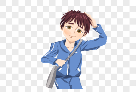 男学生发型卡通男学生素材素材