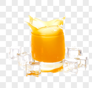 加冰块的芒果汁橙汁图片