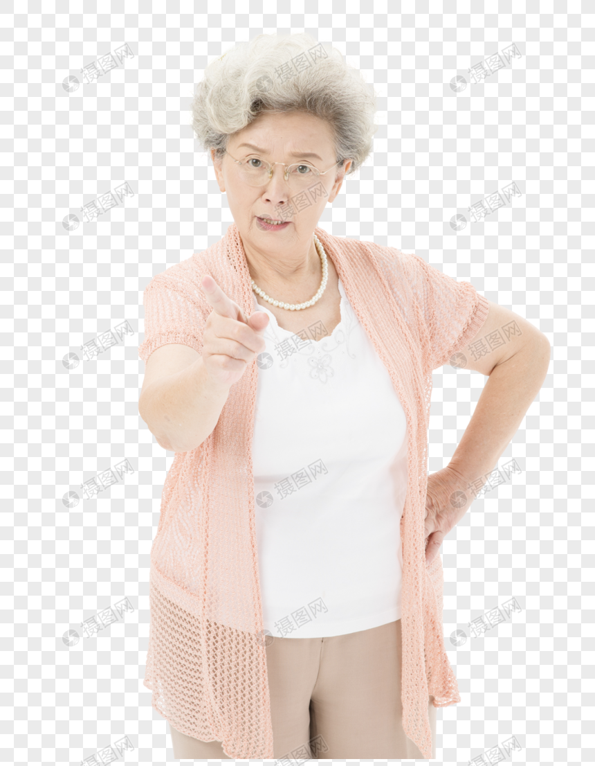 老年奶奶生气