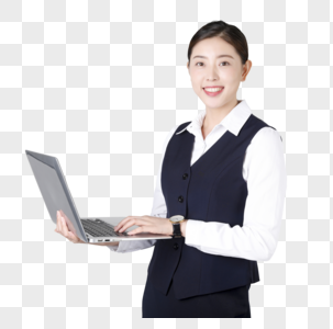 电脑办公的商务女性图片