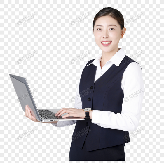 电脑办公的商务女性图片