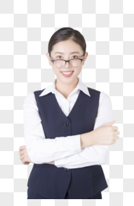 戴眼镜的商务女性高清图片