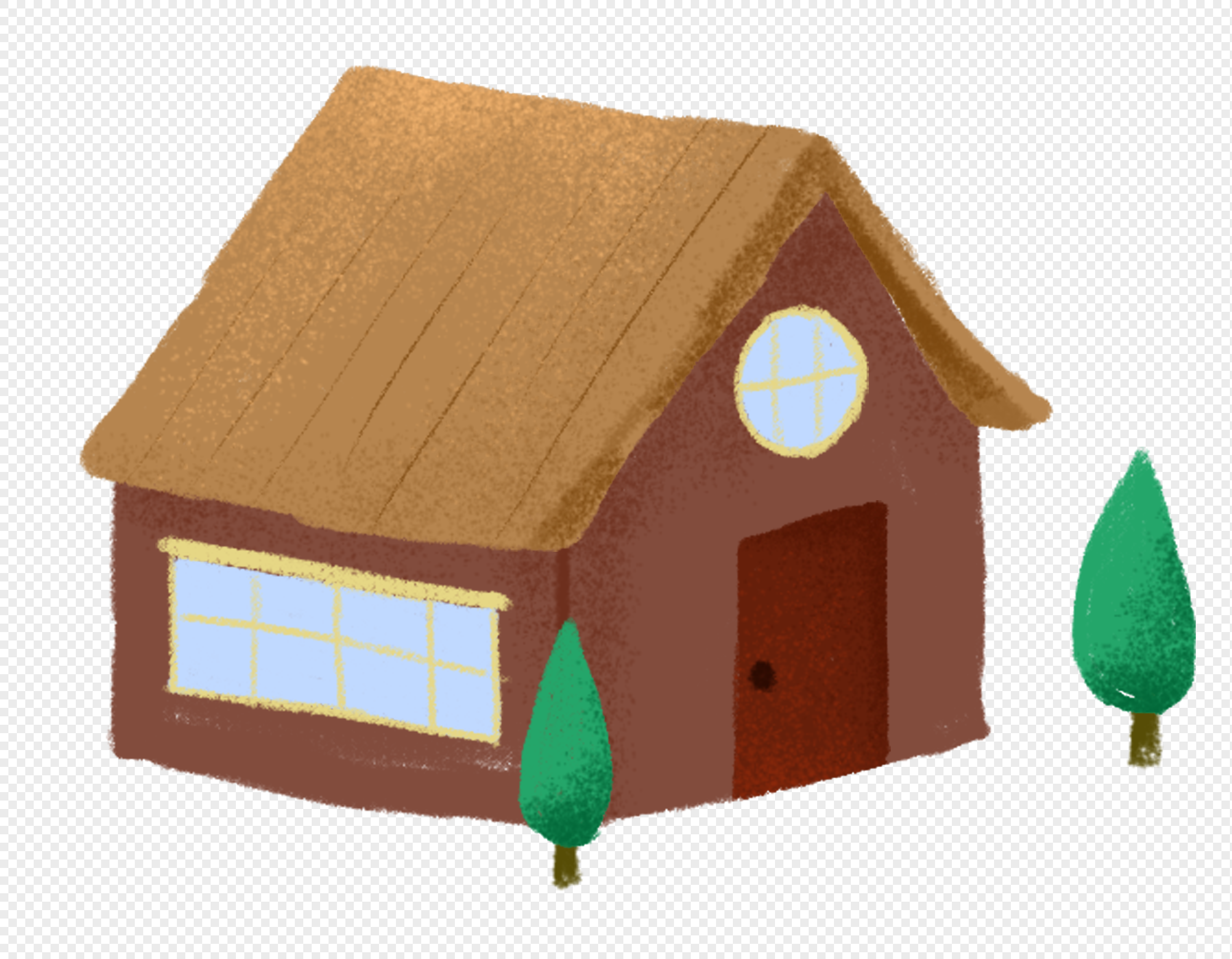 手绘/卡通元素 手绘小木屋元素.png