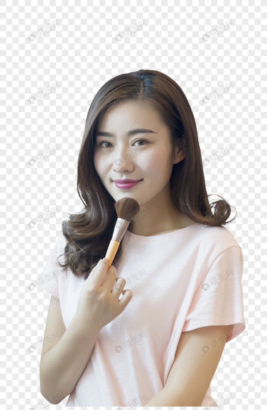 居家女性在客厅沙发化妆元素素材下载 正版素材 摄图网