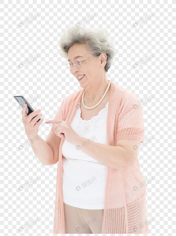 老年奶奶使用手机图片