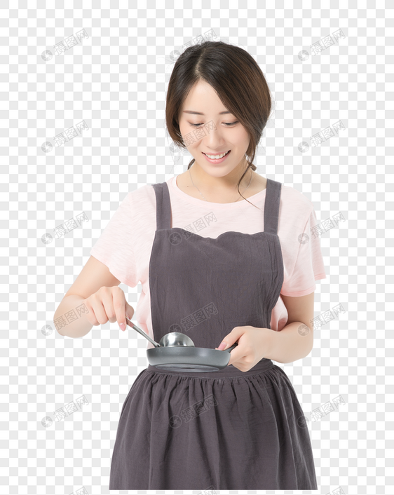 居家女性烹饪做饭图片