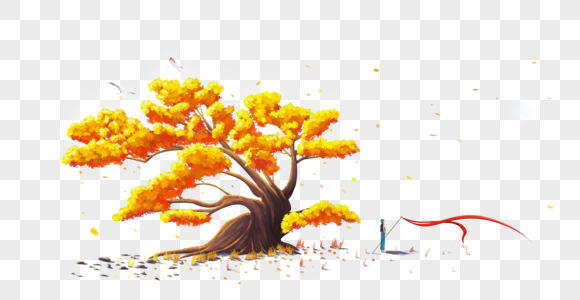 秋分的树图片