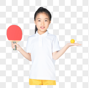 打乒乓球的小女孩高清图片