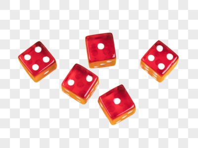 红色骰子六面体运气高清图片