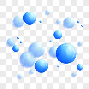 蓝色科技球漂浮装饰图片